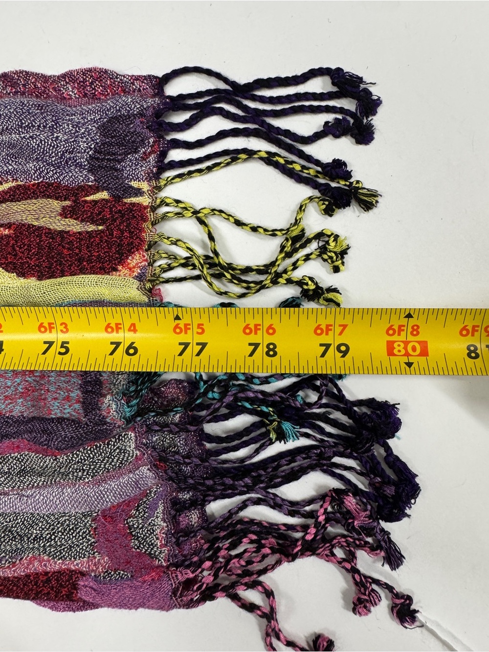 Colorful Abstract Pattern Fringe Scarf - Picture 9 of 9